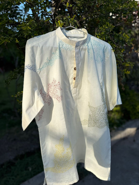Embroidered unisex short kurta🍂
